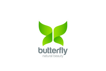Butterfly Logo design abstract. Beauty Fashion Eco Organic icon