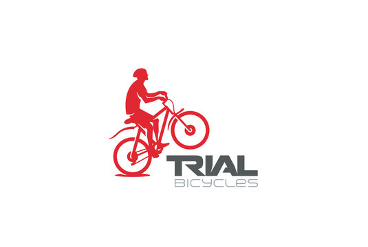 Trial Mountain Bike Rider Logo Extreme sports icon Bicycle store