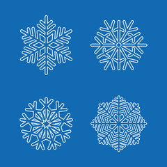 Snowflakes vector design decoration winter set.