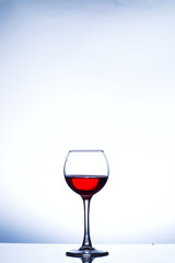 Wine splashing in glass
