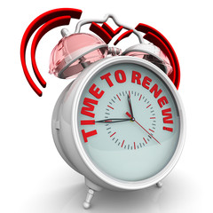 Time to renew! The alarm clock with an inscription