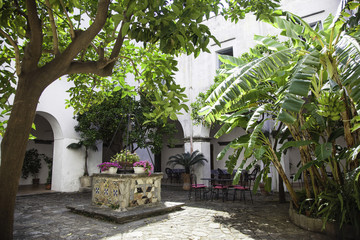 Cour Intérieure du relais du belvédère, Massa lubrense, Campanie, Italie 