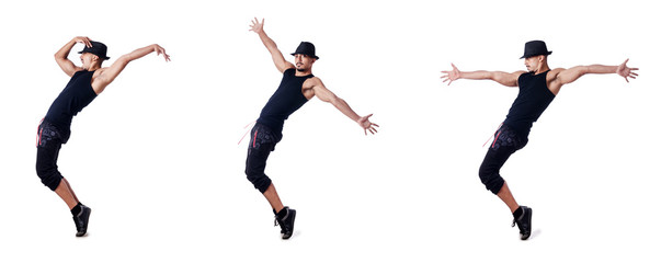 Fototapeta premium Muscular dancer isolated on white