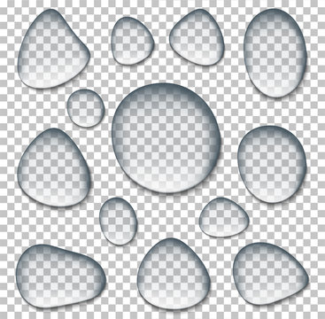 Transparent drop of water on isolate background - Stock Vector