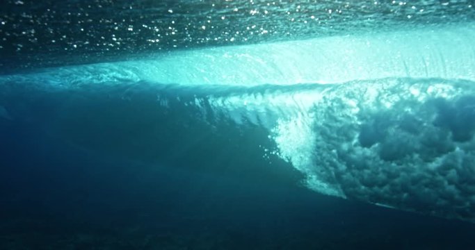 Under water view of ocean wave