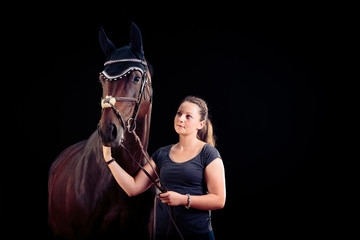 Fototapeta na wymiar Woman With Her Horse
