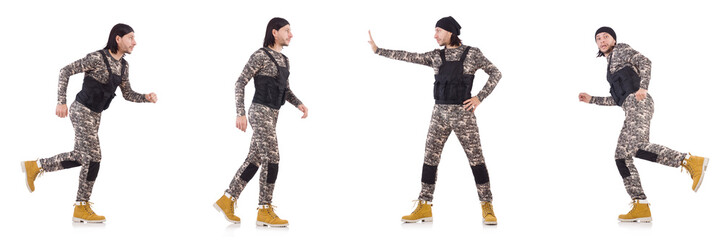 Soldier isolated on the white background