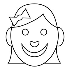 Girl icon, outline style