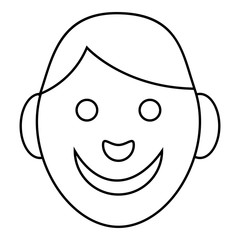 Boy icon, outline style