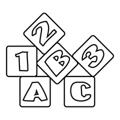 Bricks icon, outline style