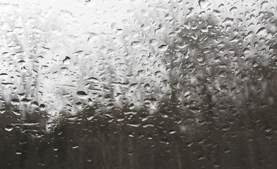 Raindrops on window.