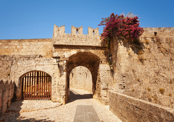 Fortifications of the old town on Rhodes Island