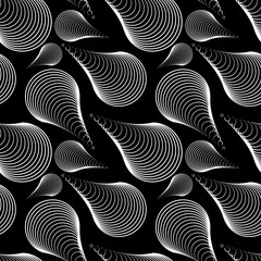 Fototapeta na wymiar Abstract black and white seamless pattern. Vector clip art.