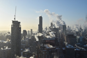 Fototapeta na wymiar A cold morning in Toronto