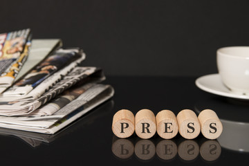 media concept and newspaper background