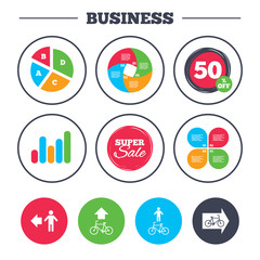 Pedestrian road icon. Bicycle path trail sign.