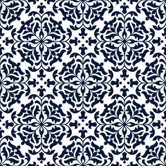 Floral ornate tile or vector seamless pattern