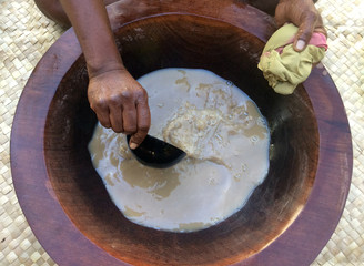 Traditional Kava drink the national drink of Fiji - obrazy, fototapety, plakaty