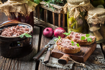 Tasty homemade sandwich with pate and parsley © shaiith