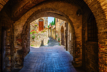 archway in San Gimignano, Italy