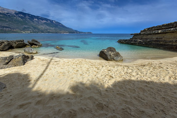 Amazing panorama of Pesada beach, Kefalonia, Ionian islands, Greece