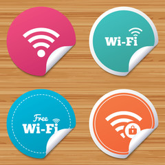 Wifi Wireless Network icons. Wi-fi zone locked.