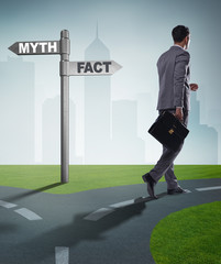 Businessman in difficult choice concept