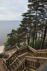 Fototapeta na wymiar Wooden stairs on beach