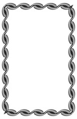 Black and white guilloche vertical frame.  Vector clip art.