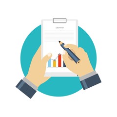 business icon & statistic graph