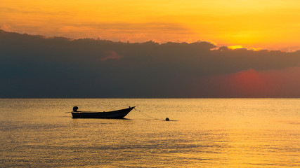 Naklejka premium Boat and Sea