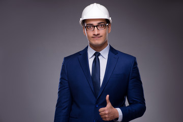 Young architect in industrial concept