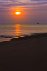 Fototapeta na wymiar Sai Thong Beach with sunset, Rayong, Thailand
