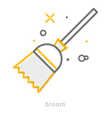 Thin line icons, Broom