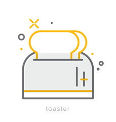 Thin line icons, Toaster