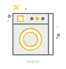 Thin line icons, Washer