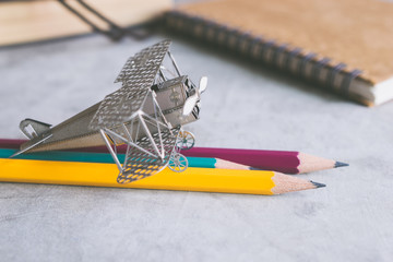aircraft fighter with color pencil education learning planner co