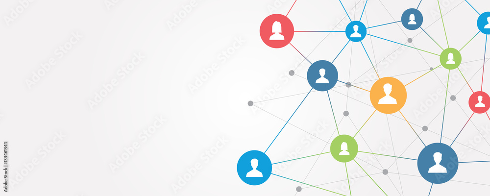 Poster abstract business connection on social network online concept