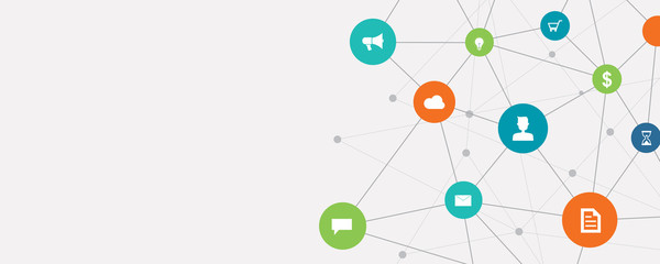 business online communication and abstract social network connection concept