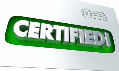 Certified Licensed Official Envelope Authorized 3d Illustration