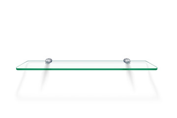 transparent glass shelf