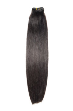 Straight natural black human hair weave extension bundle