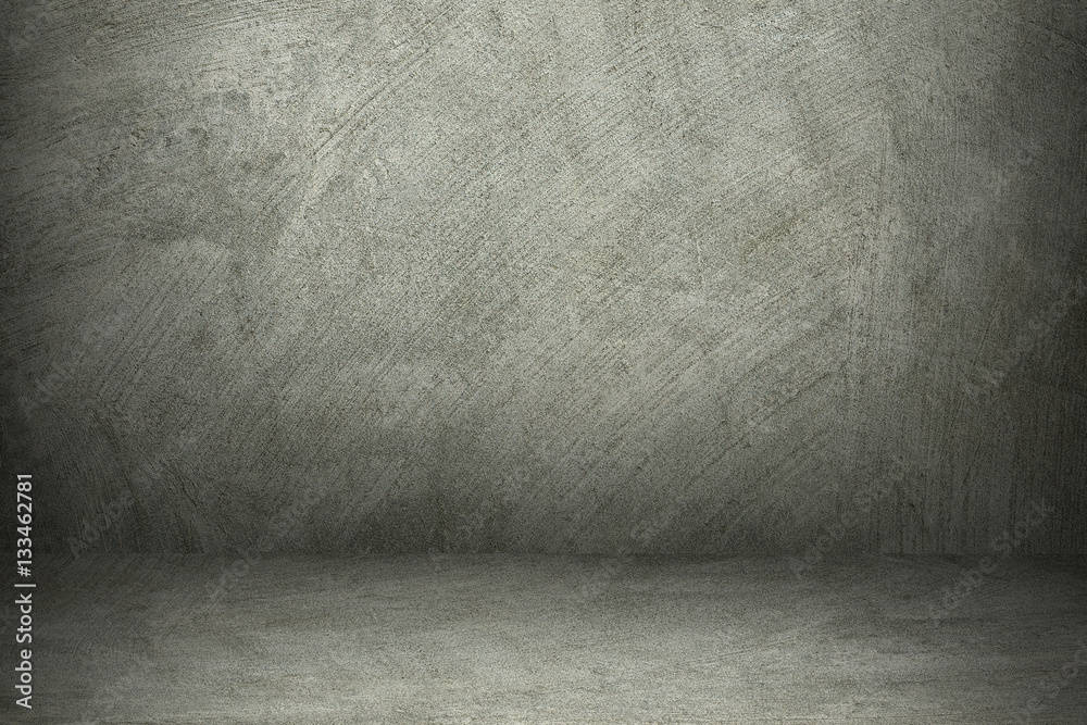 Poster empty cement wall and floor with shadow for pattern and backgrou