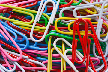 colored paperclips background