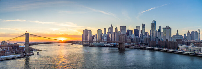 Obraz premium nyc skyline at sunset