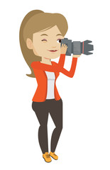 Photographer taking photo vector illustration.