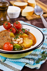Meat soup with beans