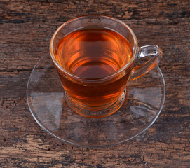  cup of tea on vintage wooden background