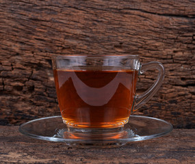  cup of tea on vintage wooden background