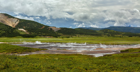 Hydrothermal field in the Uzon Caldera. Kronotsky Nature Reserve